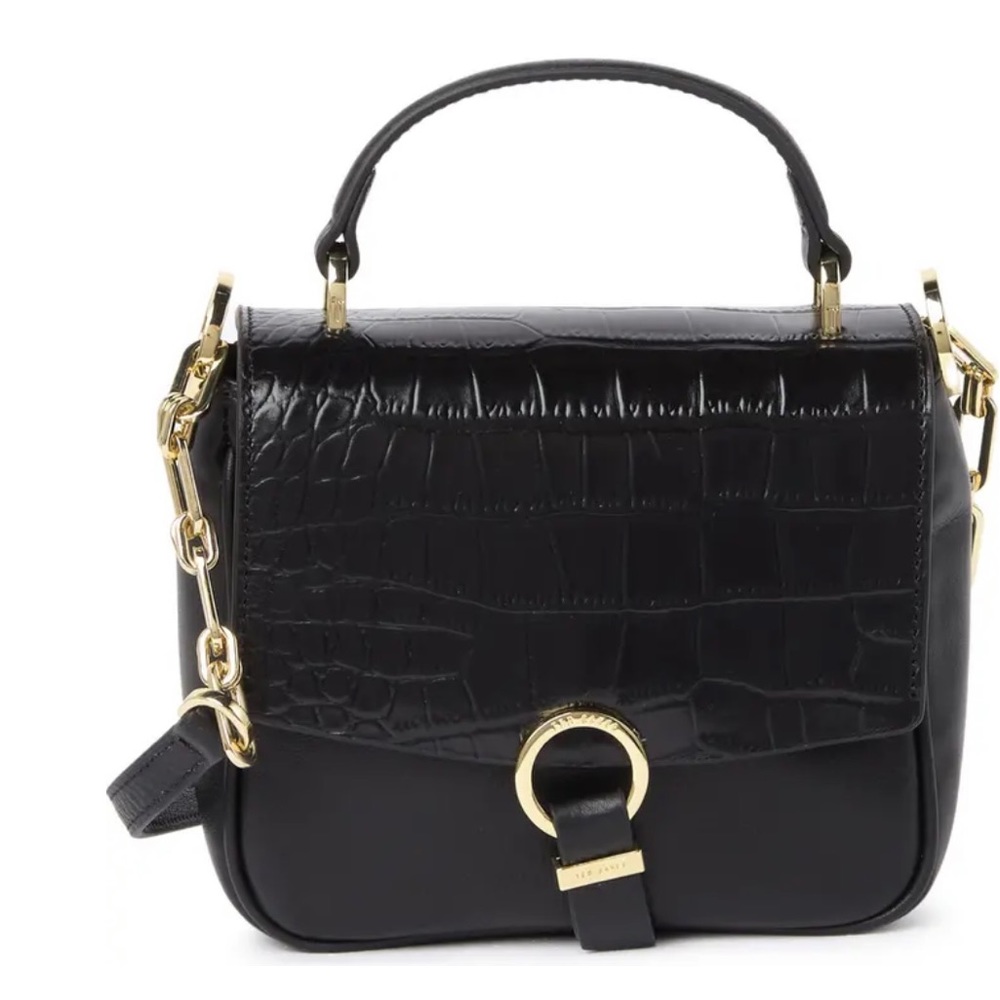 Ted Baker London Grainy Loop & Tab Mini Crossbody Black